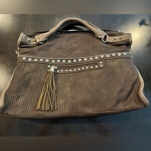 Brown/Gray Purse, Fashionable design, lots of pockets